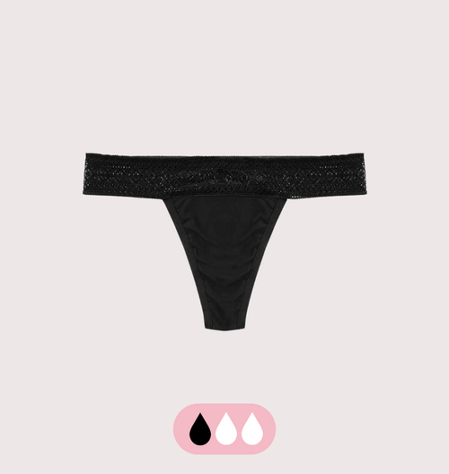 Diamond Lace Thong - Leakproof